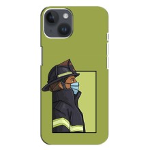 Силиконовый бампер (Работники) на iPhone 14 Plus (Пожарник)