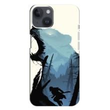 Силіконовий бампер з картинкою звірів для iPhone 14 Plus (Ведмідь та ліс)