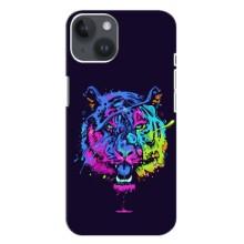 Силіконовий бампер з картинкою звірів для iPhone 14 Plus (Тигр-Арт)