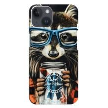 Силіконовий Чохол з Энотами  на iPhone 14 Plus (Єнот в окулярах)
