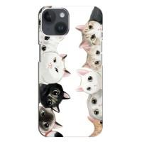 Силиконовый чехол с котиком для iPhone 14 Plus (Коты)