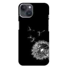 Силиконовый Чехол с одуванчиками на iPhone 14 Plus (Одуванчик на чёрном)