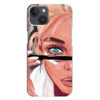 Силіконовый Чохол на iPhone 14 Plus з картинкой Модных девушек (Дівчина та вії)