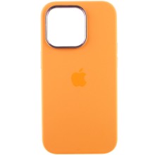 Чохол Silicone Case Metal Buttons (AA) для Apple iPhone 14 Pro Max (6.7") – Помаранчевий