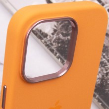 Чехол Silicone Case Metal Buttons (AA) для Apple iPhone 14 Pro Max (6.7") – Оранжевый
