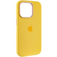 Чехол Silicone Case Metal Buttons (AA) для Apple iPhone 14 Pro Max (6.7") – Желтый