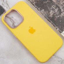 Чехол Silicone Case Metal Buttons (AA) для Apple iPhone 14 Pro Max (6.7") – Желтый
