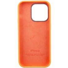 Чехол Silicone Case Metal Buttons (AA) для Apple iPhone 14 Pro Max (6.7") – Оранжевый