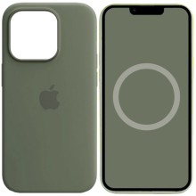 Чехол Silicone case (AAA) full with Magsafe and Animation для Apple iPhone 14 Pro Max (6.7") (Зеленый)