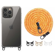 Чехол TPU Transparent with Straps для Apple iPhone 14 Pro Max (6.7") – Orange