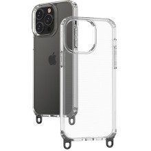 Чехол TPU Transparent with Straps для Apple iPhone 14 Pro Max (6.7") – Orange