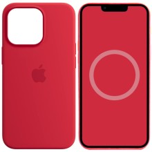 Чехол Silicone case (AAA) full with Magsafe and Animation для Apple iPhone 14 Pro Max (6.7") (Красный)