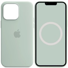 Чехол Silicone case (AAA) full with Magsafe and Animation для Apple iPhone 14 Pro Max (6.7") (Бирюзовый)