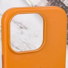 Шкіряний чохол Leather Case (AAA) with MagSafe and Animation для Apple iPhone 14 Pro Max (6.7") – Гірчичний