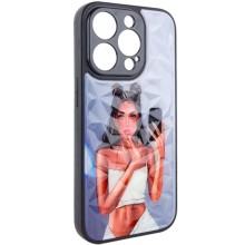 TPU+PC чохол Prisma Ladies для Apple iPhone 14 Pro Max (6.7") – Bla111111ck in White