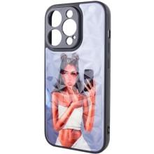 TPU+PC чохол Prisma Ladies для Apple iPhone 14 Pro Max (6.7") – Bla111111ck in White