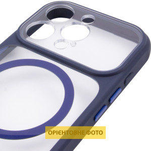 Чехол TPU+PC GETMAN Moon Clear with MagSafe для Apple iPhone 14 Pro Max (6.7") – Blue