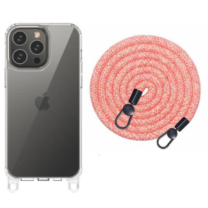 Чехол TPU Transparent with Straps для Apple iPhone 14 Pro Max (6.7") (Красный)