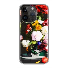 Брендновые Чехлы для iPhone 14 Pro Max - (PREMIUMPrint) (Nike цветы)