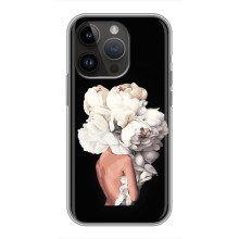 Чехлы (ART) Цветы на iPhone 14 Pro Max (VPrint) (Белые цветы)