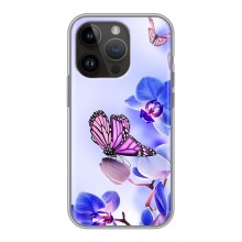 Чехлы с Цветами для iPhone 14 Pro Max (VPrint) (Бабочка на цветочке)