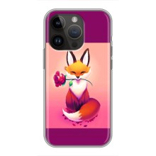 Чехлы с картинкой Лисички для iPhone 14 Pro Max (VPrint) (Лисичка с розочкой)