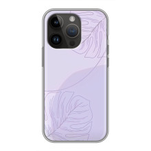 Чохол квітковий дизайн для iPhone 14 Pro Max – Монстера фіолетова