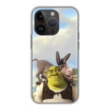 Чехол с мультфильмом Шрек на iPhone 14 Pro Max – Шрек и осел