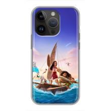 Чехол с мультфильмом Моана iPhone 14 Pro Max (Моана и Мауи)