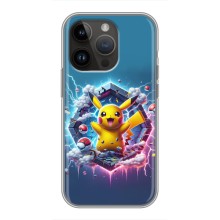 Чехол с Пикачу на iPhone 14 Pro Max (Лого Пикачу)