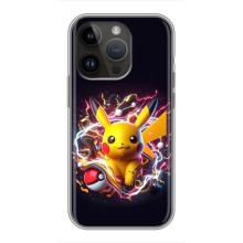 Чехол с Пикачу на iPhone 14 Pro Max (Пикачу с мячом)