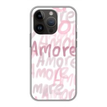 Чехол с розовым рисунком для iPhone 14 Pro Max (Любовь)