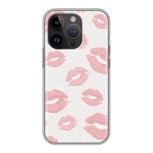 Чехол с розовым рисунком для iPhone 14 Pro Max (Розовые губы)
