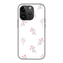 Чехол с розовым рисунком для iPhone 14 Pro Max (Розовые цветы)