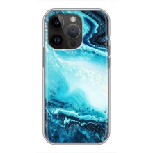 Мраморный чехол на iPhone 14 Pro Max (VPrint) (Голубой мрамор)