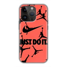 Силиконовый Чехол Nike Air Jordan на Айфон 14 Про Макс – Just Do It