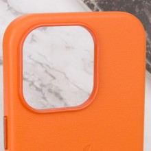 Шкіряний чохол Leather Case (AAA) with MagSafe and Animation для Apple iPhone 14 Pro (6.1") – Orange