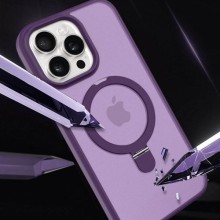 TPU+PC чохол Metal Buttons with MagSafe Colorful HQ Ring для Apple iPhone 14 Pro (6.1") – Purple