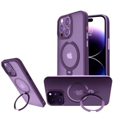 TPU+PC чохол Metal Buttons with MagSafe Colorful HQ Ring для Apple iPhone 14 Pro (6.1") – Purple