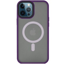 TPU+PC чехол Metal Buttons with MagSafe для Apple iPhone 14 Pro (6.1") (Темно-Фиолетовый)