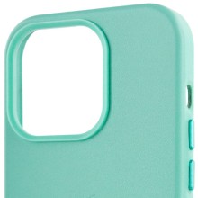 Кожаный чехол Leather Case (AA Plus) with MagSafe для Apple iPhone 14 Pro (6.1") – Небесно голубой