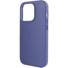 Кожаный чехол Leather Case (AA Plus) with MagSafe для Apple iPhone 14 Pro (6.1") – Лиловый