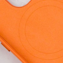 Кожаный чехол Leather Case (AAA) with MagSafe and Animation для Apple iPhone 14 Pro (6.1") – Оранжевый