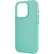 Шкіряний чохол Leather Case (AA Plus) with MagSafe для Apple iPhone 14 Pro (6.1") – Небесно блакитний