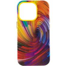 Кожаный чехол Colour Splash with MagSafe для Apple iPhone 14 Pro (6.1") (Оранжевый)