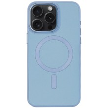 Шкіряний чохол Bonbon Leather Metal Style with MagSafe для Apple iPhone 14 Pro (6.1") – Блакитний