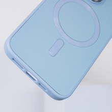 Шкіряний чохол Bonbon Leather Metal Style with MagSafe для Apple iPhone 14 Pro (6.1") – Блакитний