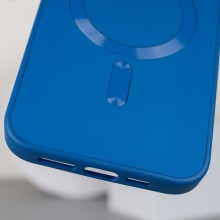 Шкіряний чохол Bonbon Leather Metal Style with MagSafe для Apple iPhone 14 Pro (6.1") – Синій