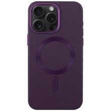 Шкіряний чохол Bonbon Leather Metal Style with MagSafe для Apple iPhone 14 Pro (6.1") – Фіолетовий