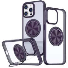 TPU+PC чехол Metal Ring with MagSafe для Apple iPhone 14 Pro (6.1") (Темно-Фиолетовый)